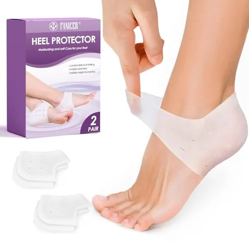 4 Piezas Taloneras Silicona para Zapatos,Calcetin Taloneras de Gel Hidratantes, Protector Talón Transpirable y Suave,evita ampollas, talones agrietados,Ideal para Hombres y Mujeres (2 Pares)