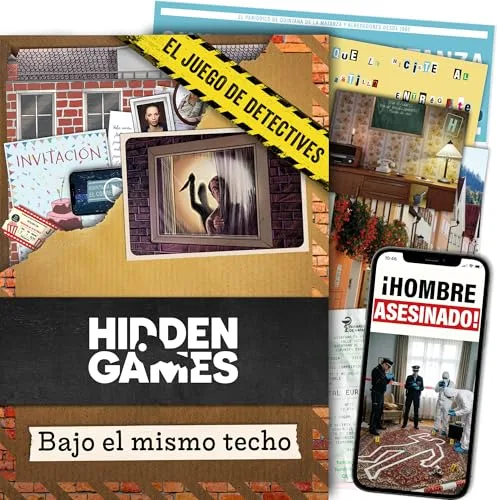 Hidden Games Escena del Crimen: Bajo el Mismo Techo, crimenes imperfectos, Exit Juego de Mesa de Misterio y Detectives cooperativo en prisión, 1-6 Jugadores, a Partir de 14 años, en español.