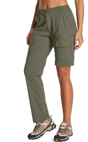 Jogwits Pantalón de Senderismo Mujer Convertible, Ligero Transpirable Secado Rápido Pantalón Safari Exterior Verano Pantalón de Trabajo Técnico para Trekking