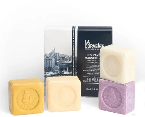 La Corvette – Les Pavés Marseillais – Cofre 4 jabones 100g – Aromas provenzales