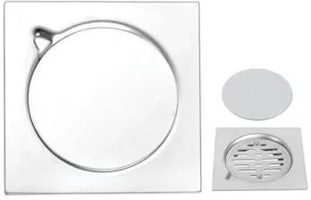 CYMMIYT Rejilla Desague Ducha Desagüe de Suelo de 15cm, desagüe de Ducha Cuadrado de Acero Inoxidable, colador de residuos Invisible, recogedor de Pelo for baño, Accesorios de Cocina