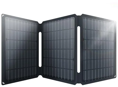 Yinleader Panel solar portátil 30W – Cargador solar resistente al agua IP65 plegable con carga rápida 18W USB-C & USB-A QC3.0, compatible con móvil, tableta, estación de energía