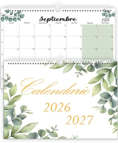 Qupuce Calendario 2026 2027 Pared Enero 2026 - Junio 2027 | Planificador Mensual A4 | calendario nevera | Organizador Familiar para Casa Oficina Escolar (Calendario pared 2026)