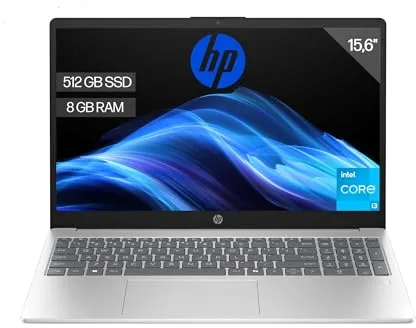 HP 15-fd0260ns - Ordenador portátil de 15.6" FHD (Intel Core i3-N305, 8GB RAM, 512GB SSD, Intel UHD Graphics, Sin Sistema Operativo) Plata - Teclado QWERTY Español