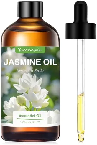 Aceite de Jazmín 100 ml, aceites esenciales puros de Jazmín para difusor, aceite aromático para masajes, bricolaje, fabricación de jabón, velas, baño, regalos para mujeres de Navidad