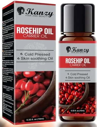 Kanzy Aceite de Rosa Mosqueta 10ml – Aceite Prensado en Frío y Ligero para Piel, Cabello, Uñas y Cuerpo