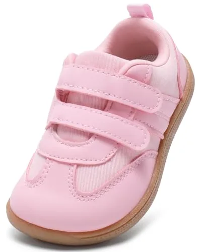 STQ KIDS Zapatillas Deportivas Niña Barefoot Calzado Respetuoso Bebe Non-Slip Primeros Pasos Lindos Running para Interior y Exterior Rosa 20 EU