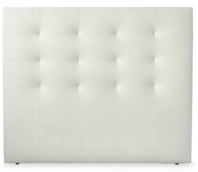 Duérmete Online, Cabecero Modelo Napoli Acolchado, Tapizado en Polipiel de Alta Gama, Medidas: 145 x 120 cm (para Cama de 135 y 140) Blanco