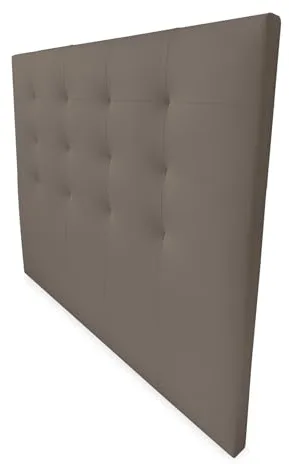 amuéblate Online, Cabecero Modelo Dinamarca Acolchado, Tapizado en Polipiel de Alta Gama, Medidas: 145 x 120 cm (para Cama de 135 y 140) Gris