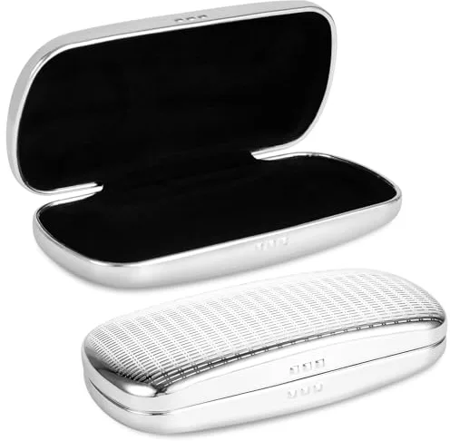 Hifot Funda Gafas Rigida, Aluminio Metal Funda Gafas de Sol para Mujer Hombre Niños, Portátil Organizador Estuche Glasses Csase