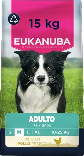 Eukanuba, alimento para Perros con Pollo Fresco para Razas Medianas - Alimento seco Premium para Perros Adultos, 15 kg