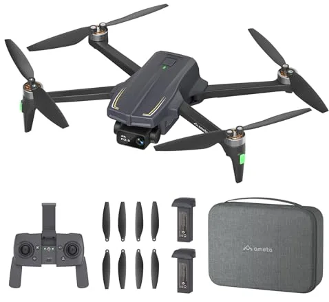 Ameta Dron con Camara 4K, S20 Pro GPS Drone para Adultos y Niños con Cámara/Retorno Automático/ 50 Minutos de Vuelo/Sigueme/Modos Inteligentes/Gestos Control, Mini Dron Menos de 249g