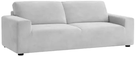 TRAMAS+ Funda de Sofá Elástica para 3 Plazas (183–234 cm), Ajuste, Antideslizante, Protección Completa para Sofás con Reposabrazo - Gris Claro