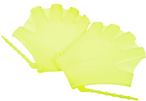 Milisten Paletas De Natación para Niños Guantes De Piscina De Silicona Fluorescentes Palmeados Ajustables Guantes Auxiliares De Buceo para Entrenamiento Natación y Deportes Acuáticos