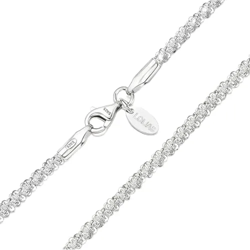 LOLIAS Collar Plata Ley 925 para Mujer Cadenas Plata Delicadas para Mujer Collar Gargantilla Cadena Plata Larga 1,9 MM Regalos Joyería Brillante 40CM