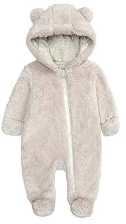 KIDDLETOWN Mono de Lana para bebé recién, Mono Bebe Invierno, Mameluco Bebe con Capucha, Ropa de Abrigo para Niñas Niños con Cremallera, Buzo Bebé Invierno Polar 0-12 meses