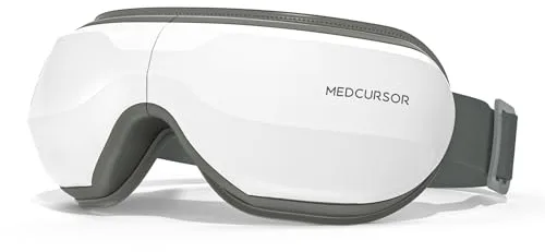 Medcursor Masajeador de ojos con calor, presión de aire (Blanco)