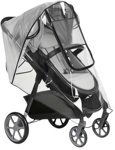 Plastico Lluvia Silla Paseo Universal, Protector Lluvia Carro Bebe Universal, Stroller Rain Cover con ventana de contacto y cremallera, Resistente al viento y a la lluvia, sin contaminantes