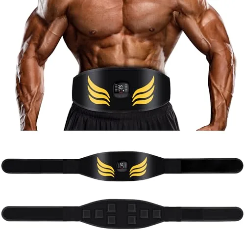 Relassy Electroestimulador Abdominal,Electroestimulador Muscular Recargable por USB,EMS Estimulador Muscula 10 Modos y 30 Intensidades, Ajustable,para Abdomen,para Hombres,Mujeres