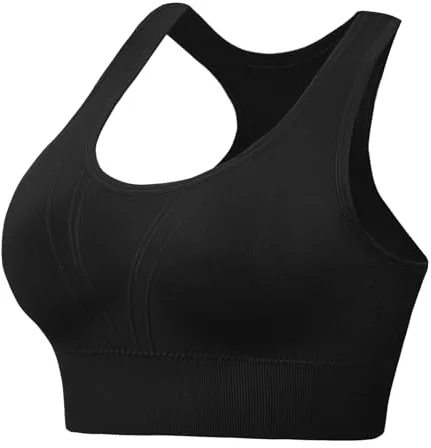 Litherday Sujetador Deportivo Mujer Sin Costuras de Alto Impacto Extraíbles Bra Deportivo Push Up para Yoga Running Fitness y Entrenamiento Tallas