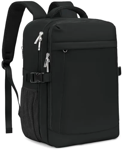 Yankony Mochila 40x30x20 para Ryanair 24L Mochila Viaje Cabina Avion 40x20x30 para Vueling con Bolsillo Antirrobo Travel Backpack Hombre Mujer, Negro