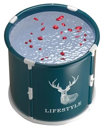 Bañera de lavado movible - Bañera de baño, bañera de hidromasaje | Gran espacio de almacenamiento, bañera de pie al soporte de ducha, mantenimiento eficiente de la temperatura, conveniente para