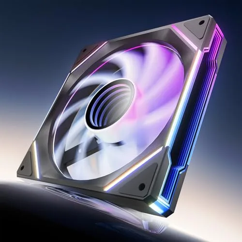 AsiaHorse - Ventilador de PC RGB de 140 mm [HDB] 89,77 CFM/1800 RPM/3,24 MMH2O, ARGB 5 V 3 pines, PWM de 12 V 4 pines, 50 000 horas de vida útil, AMICIMega A14, negro