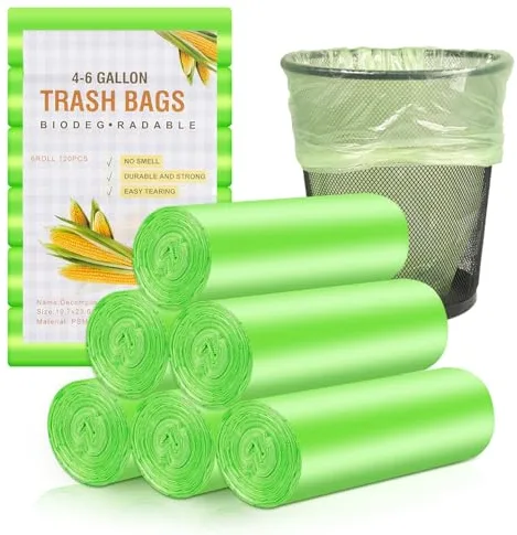 Bolsas Basura 20L 120 Bolsas de Basura Bolsas Compostables Resistentes al Desgarro Prueba de Fugas para el Hogar, Oficina, Cocina, Baño 50 x 60 cm