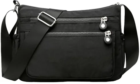 MLPKOI Bolso Bandolera Mujer, Bolso Cruzado Mujer Casual Ligero Crossbody Bag, Bolsos de Mano de Ligero con Múltiples Bolsillos, Correa Ajustable, Bolsos de Mano para Escuela Viaje Uso Diario