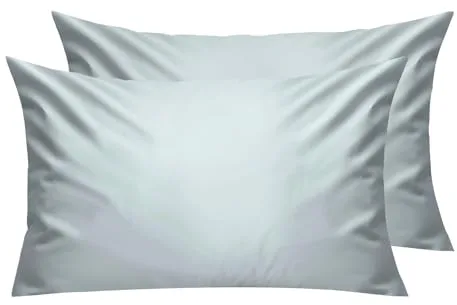 Lirex Fundas de Almohada Pack de 2, 300 Hilos 100% Algodón Transpirables y Suaves Cubrealmohadas, 50 x 75 cm, Verde Aqua