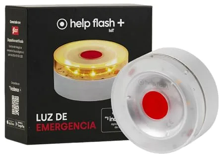 help flash IoT+, Luz de Emergencia V16 con Geolocalización y más de 290 candelas de potencia, Exigible a partir de 2026, Conectada con DGT 3.0, Señal V-16 para Coches, plan de datos incluido
