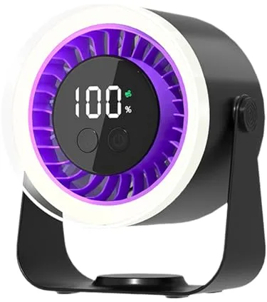 Ventilador de escritorio de refrigeración, ventilador silencioso de aire frío con 10 velocidades, circulador de aire silencioso recargable por USB para apartamentos, caravanas, lugar de trabajo