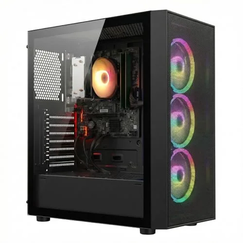 STGsivir PC Gaming, Ordenador de Sobremesa Gaming, Ryzen 7 5700G hasta 4.6Ghz,32GB DDR4,1TB SSD,WiFi 6,BT5.0,RGB Ventiladores x3,Windows11 Pro