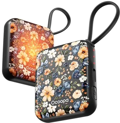OCOOPA Calentador de Manos Recargable 2 Unidades, Eléctrico USB Calienta Manos Reutilizables 4000mAh, 3 Niveles hasta 52°C, Regalos Originales para Mujer, Ideal para Navidad, Viajar y Aire Libre