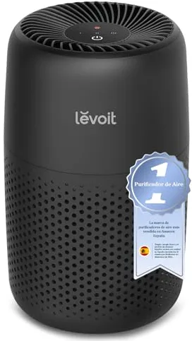 LEVOIT Purificador de Aire con Filtro HEPA para Alergias, Air Purifier con Aromaterapia, Purificador Aire Silencioso, Bajo Consumo de Energía de 7W, Negro, Core Mini