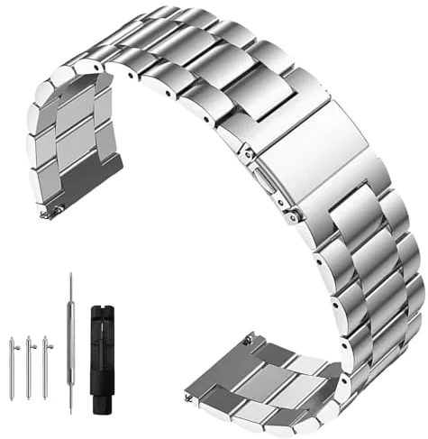 Nizonlaie Correa de Reloj Correa Metálica de Reloj 14mm 16mm 18mm 20mm 22mm 24mm Liberación Rápida Acero Inoxidable Metal Correa Pulsera de Metal Inteligente para Hombres y Mujeres