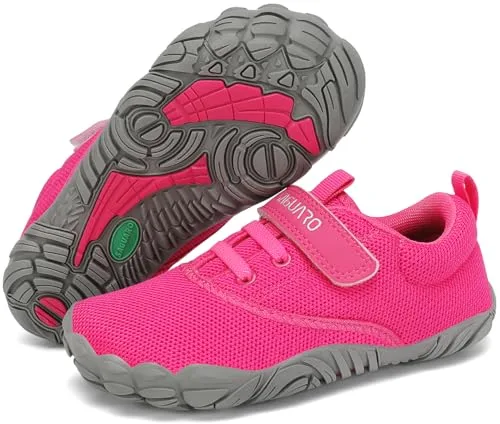 SAGUARO Barefoot Niños Zapatillas de Trail Running Niña Niño Minimalistas Zapatos de Deporte Blanditos Cómodos Calzado Descalzos para Exterior Interior, Rosa, 32 EU
