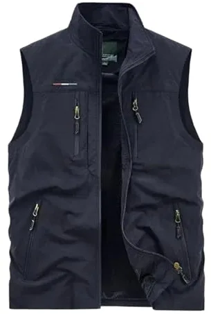 XIEHYA Chaleco Multibolsillos Chaleco sin Mangas de Verano for Hombre, for Escalada, Caza, fotografía al Aire Libre, Pesca, Camping, Ropa de Trabajo para Cámping Fotografía Caza(Dark Blue,5XL)