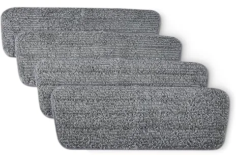 Amazon Basics Washable Replacement Mop Pads, for Dry & Wet Spray Mops, 4 Pack