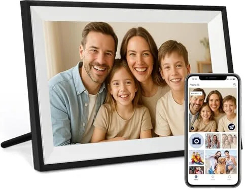 FUNCARE Marcos Fotos Digital WiFi de 10,1 Pulgadas, Memoria 32 GB, Visualización Táctil IPS HD 1280×800, Rotación Automática, Fácil Configuración para Compartir Fotos y Vídeos