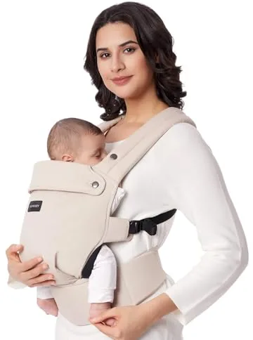 Momcozy Mochila Portabebés Ergonómica, Cómoda y Ligera | para Bebés 3–24 Meses, Fácil de Poner, Soporte Lumbar Mejorado, Manos Libres