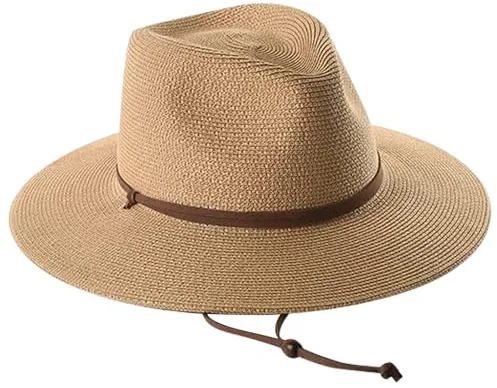 MLPKOI Sombrero de Paja, Sombreros de Verano de Paja, ala Ancha Unisex para Hombres y Mujeres, Sombreros de Ajustable, Sombrero Panama Enrollables