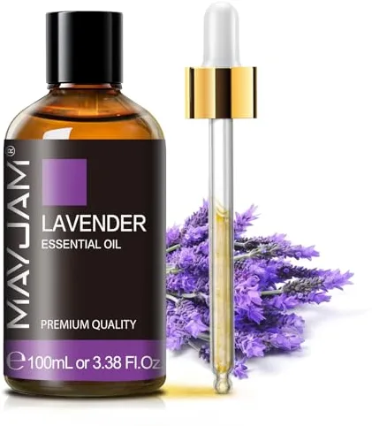 Aceites Esenciales Lavanda 100ML, MAYJAM Aceite de Lavanda 100% Puro, Ideal para Aromaterapia Aroma Difusor Fragancia Aceite Masaje