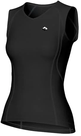 KUTOOK Chaleco Ciclismo Mujer Secado Rápido Transpirable Sin Mangas Camiseta Funcional con Marcas Reflectantes Maillot Ciclismo Verano Negro M