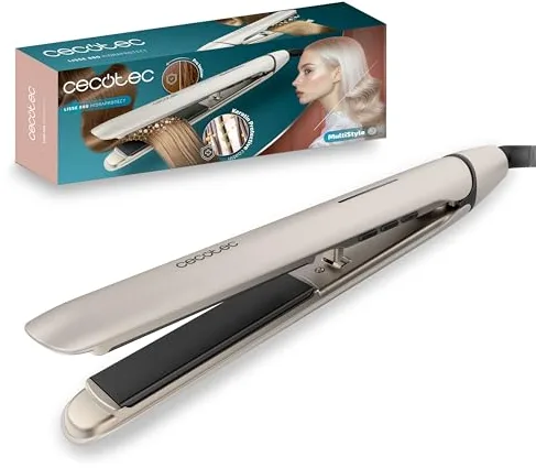 Cecotec Plancha de Pelo Estrecha Lisse 880 HidraProtect. 48W, Turmalina, Revestimiento de Queratina y Aceite de Argán, Función Pro Ionizer, Placas Flotantes 3D, 4 Temperaturas, Indicadores LED