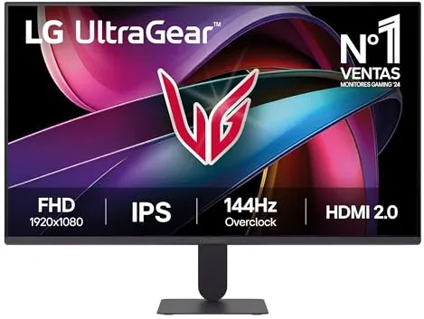 LG 27G411A-B - Monitor Gaming Ultragear, 27", IPS, 1920x1080, 16:9, 144Hz, 1 ms/HDR10/NVIDIA G-Sync/FreeSync, Blanco