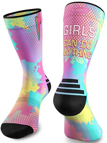 trueWOD Calcetines Running Hombre Mujer Crossfit Ciclismo Trail Running Padel Correr Calcetines Deporte Divertidos Antiampollas Sin Costuras Compresion Transpirables Ligeros Resistentes