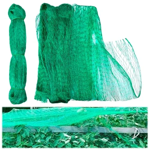 HVIHWI Pack de 2 Mallas Antipájaros, Red para Pájaros y Protección de Jardín 4x10 m, Red Antipájaros Reutilizable para Árboles Frutales, Huerto, Plantas, Flores, Verduras, Color Verde
