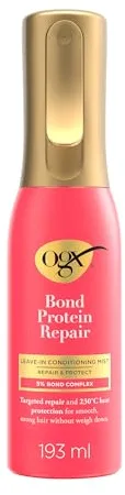 OGX Bond Protein Repair Leave in Conditioner Mist Multi-Tasker Spray (193 ml) protector térmico pelo con OGX Bond Complex, protector calor pelo hasta 230°C, para cabello seco y dañado