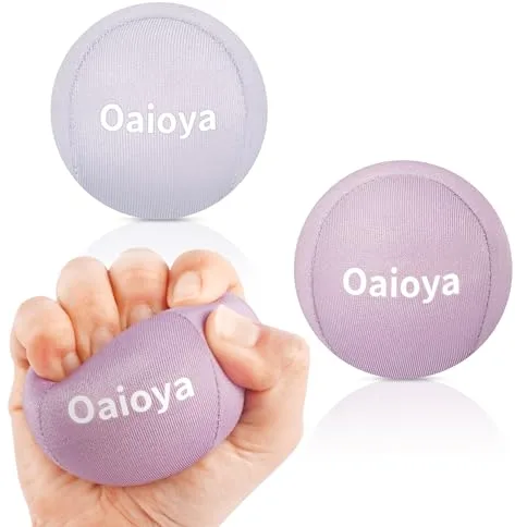 Oaioya 2PCS Bolas Antiestrés para Manos, Pelotas de Entrenamiento de Manos con 2 Niveles de Resistencia para Ejercitar los Dedos, Aliviar el Estrés, Fortalecer el Agarre